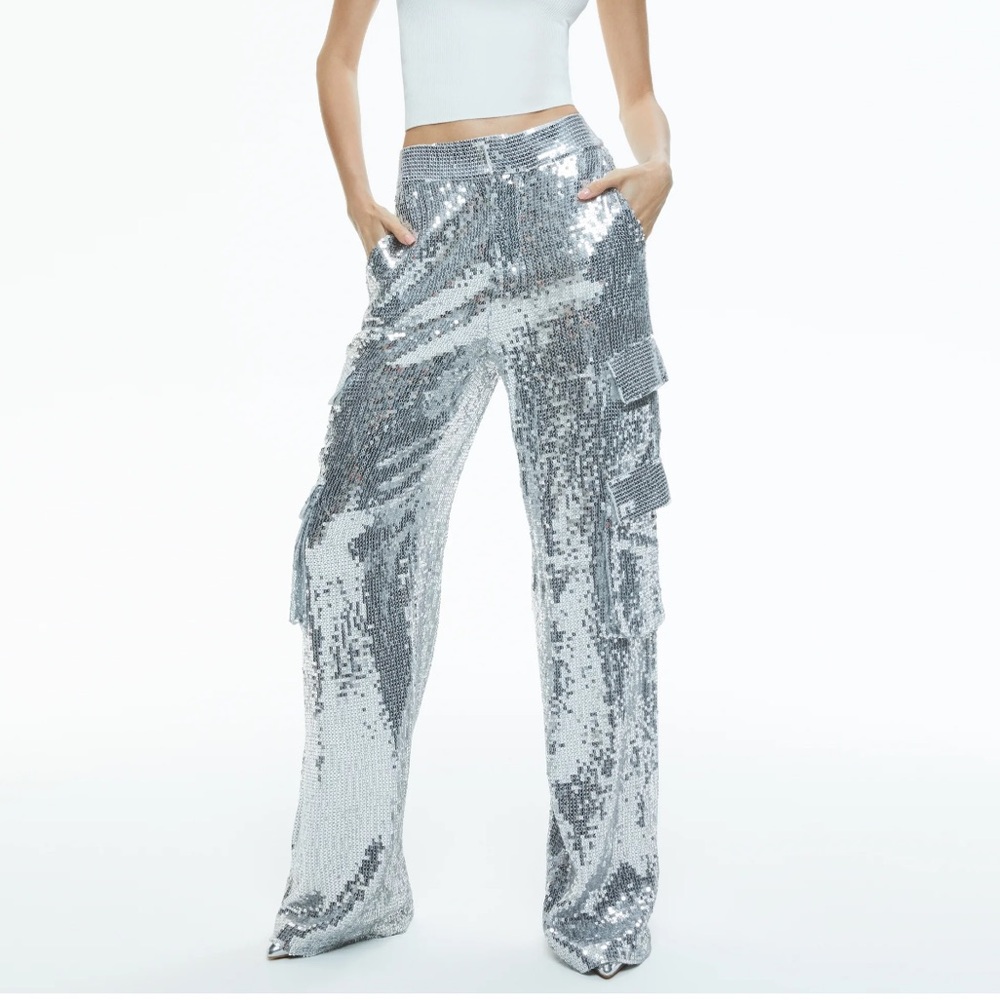 Alice and Olivia Hayes sequin cargo pants